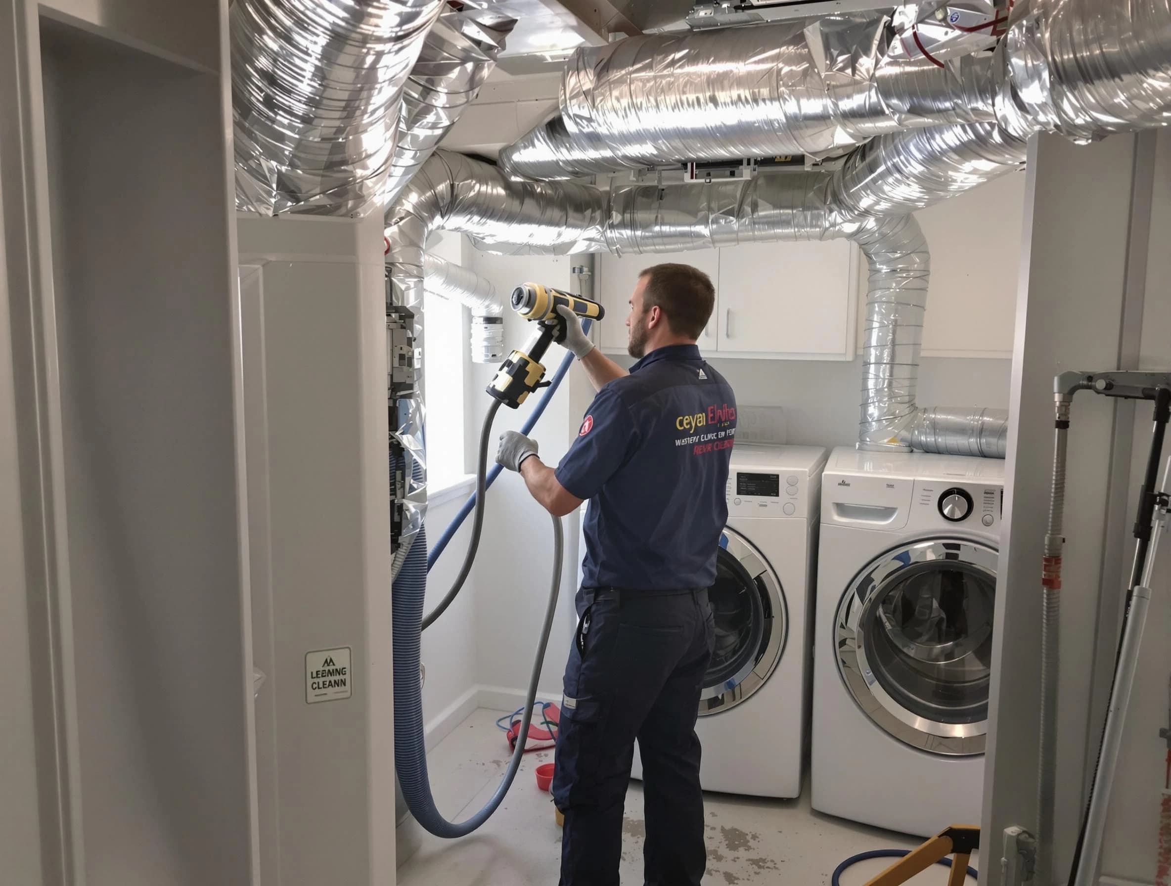 Blackstone Dryer Vent Cleaning specialist using advanced equipment for thorough duct cleaning in Blackstone