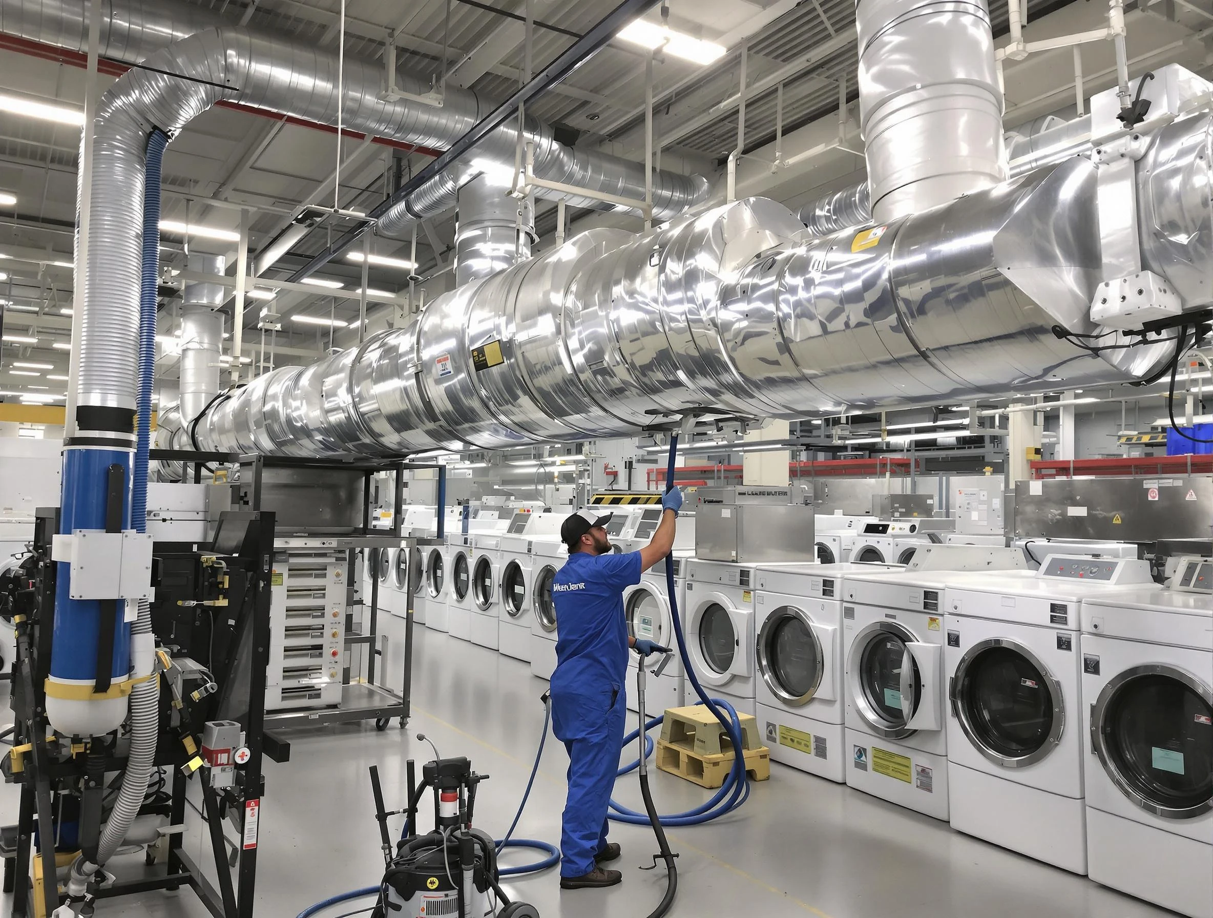 Blackstone Dryer Vent Cleaning team performing heavy-duty industrial dryer vent cleaning in Blackstone